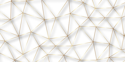 Abstract modern golden lines seamless pattern. Subtle ornament with delicate grid, lattice, net, triangles, rhombuses, lines with shadows. Abstract minimalist background. Geometric art deco texture.	
