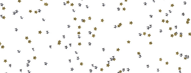 Gilded Wonders Unleashed: 3D Gold Stars Rain Illustration Mesmerizes Viewers