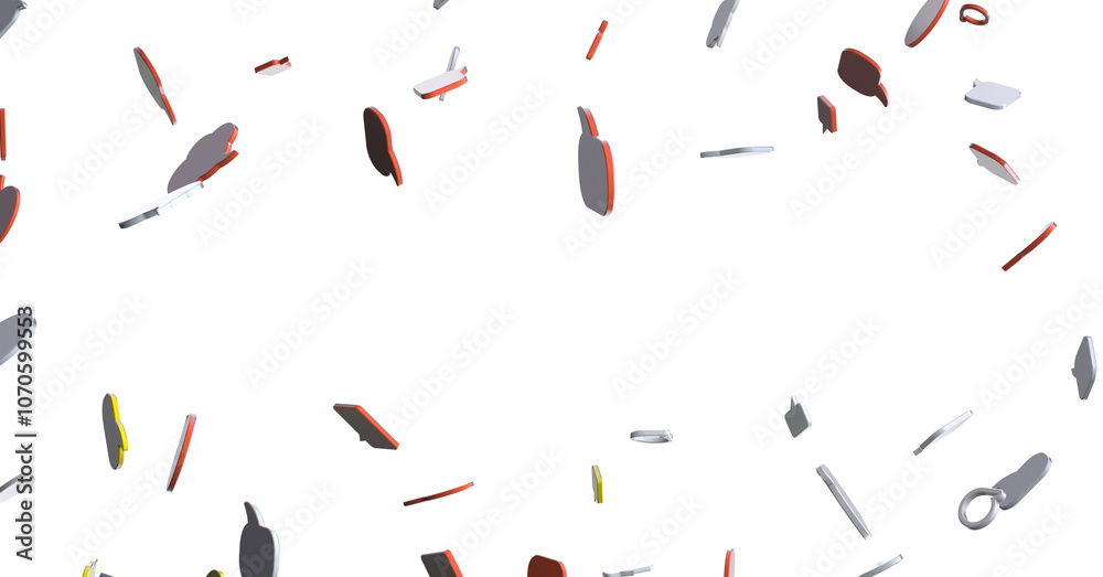 Poster touching 3d rendering flying email icon with his fin