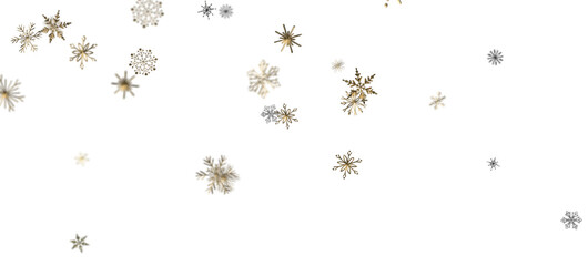Gentle Snow Drift: Mind-Blowing 3D Illustration of Falling Holiday Snowflakes