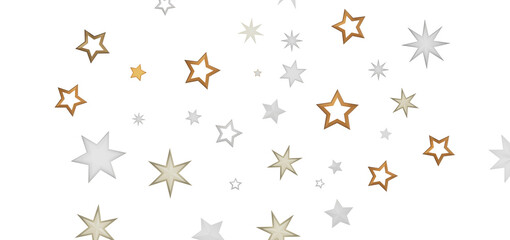 A black background with golden and white stars scattered across the surface