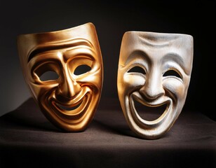 comedy and tragedy masks representing theater performing arts