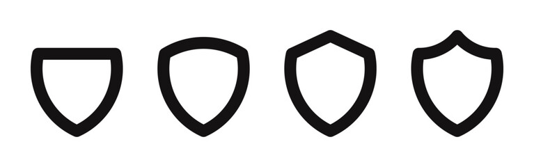 Security shield icons set. Security and protection symbols. Vector illustration.