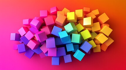 Obraz premium Bright rainbow-colored 3D 6.6 with a gradient backdrop