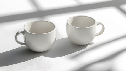 Fototapeta premium Mockup minimalist white ceramic coffee or tea mug