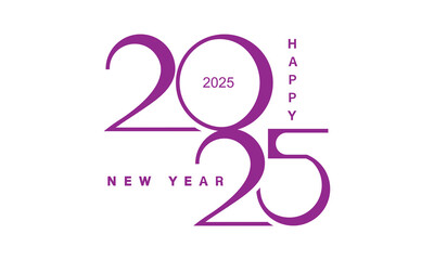 Happy New Year covers 2025. Modern and simple number design with elegant thin lines. Premium vector background for the new year 2025