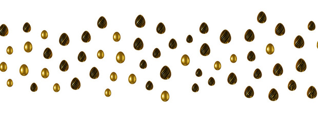 Set of different 3D realistic, shiny, golden,