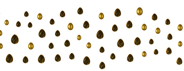 Abstract luxury golden easter eggs isolated