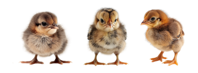 Chick collection, set of Chicks isolated on transparent background cutout png Generative AI