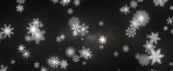 Whirling Snowstorm: Astonishing 3D Illustration Depicting Descending Festive Snowflakes