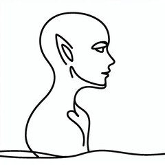 elf silhouette thin lines 