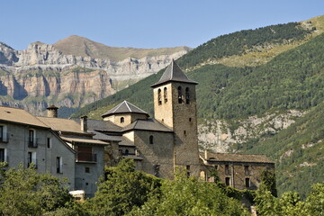 view of the spanish village in the pyrenees of torla