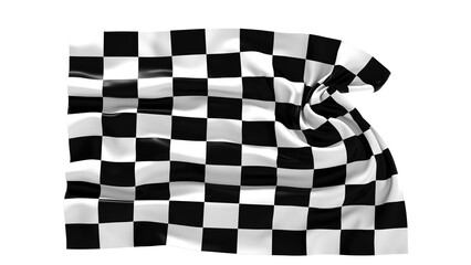 Fototapeta premium The checkered flag waves in the wind signaling the end of a race Victory is in sight