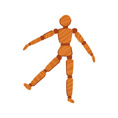 detail wood man model cartoon. unique realistic, pose material, skill talent detail wood man model sign. isolated symbol vector illustration