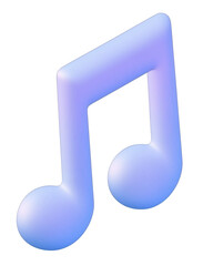 Music note. Musical sound, musical symbols, melody concept. 3d vector icon. Cartoon minimal style. PNG