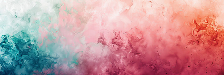 Obraz premium Abstract background illustration in pink and turquoise tones, creating a soft cloud-like effect with smooth color transitions. Concept of gradient, creative backdrop. Banner. Copy space