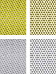 set of colored  and black and white seamless patterns geometric Islamic art arabesque.