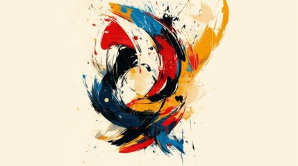 Abstract Swirling Paint Strokes Colorful Artistic Background