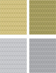 Fototapeta premium set of colored and black and white seamless patterns geometric Islamic art arabesque.