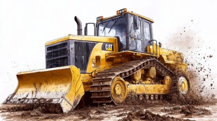 Obraz premium Powerful Bulldozer in Action