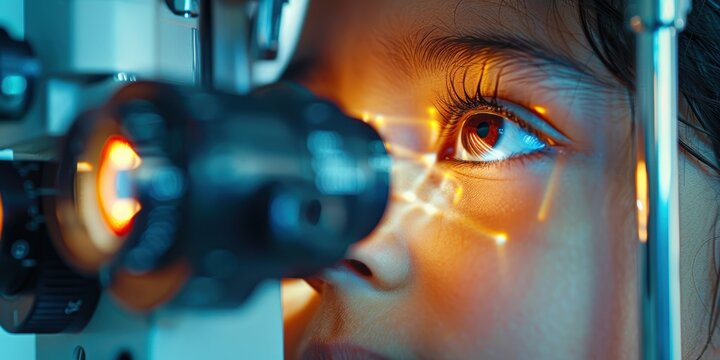 Child undergoing vision examination with an optometrist, focusing on eye sight testing, corrective lenses, and professional assessment