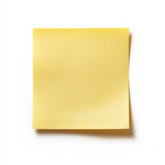 Blank yellow sticky note on white background for office and organization