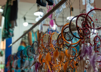 Naklejka premium Selling Of DreamsKatchers At The Market