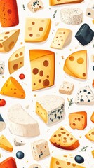 Assorted Cheeses with Herbs and Olives