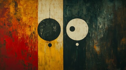 Abstract Dark Gold Red Circles Painting Texture Background