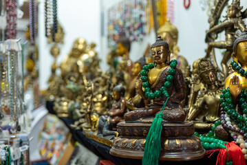 Selling Of Indian Souvenirs on A Stall At The Market