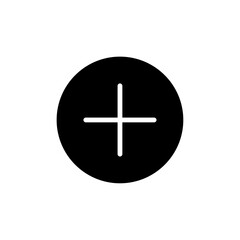 Add icon black and white vector sign