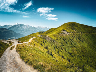 Mountainbike trail to Hundstein in Alps