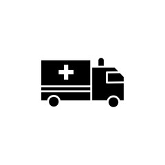 Ambulance icon black and white vector sign