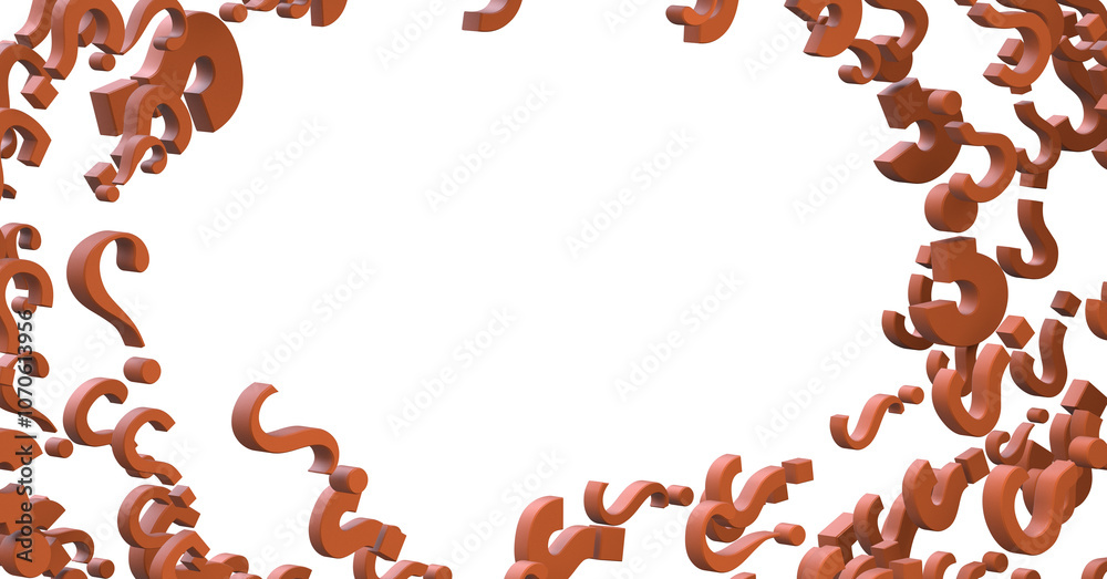 Aufkleber Colored question marks background. 3D Rendering..