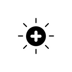 Brightness icon black and white vector sign