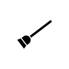 Broom icon black and white vector sign