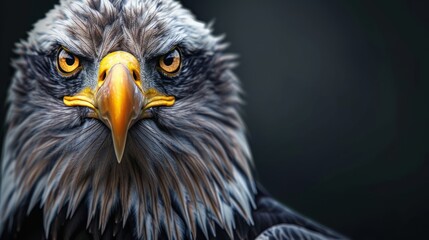 Vibrant geometric depiction of an eagle in a polygraphic style against a dark backdrop