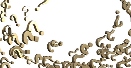 question marks. Computer generated 3d