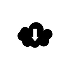 Cloud upload icon black and white vector sign