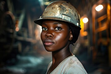 Stylish portrait of a female construction worker highlighting the theme of womens empowerment