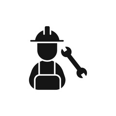 Construction icon black and white vector sign