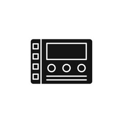 Control panel icon black and white vector sign