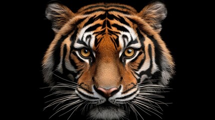 Fototapeta premium Majestic Tiger Face Close Up Powerful Wildlife Portrait