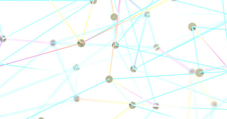 Abstract Colorful Lines and Nodes Network