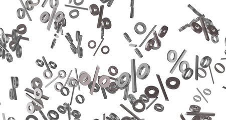 3d Sales icons floating in the air 3D rendering