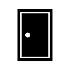 Door icon black and white vector sign