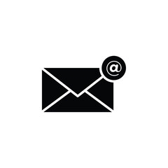 Email icon black and white vector sign