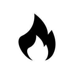 Flame icon black and white vector sign