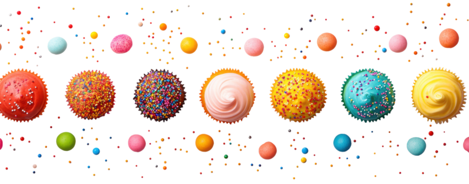 Colorful Muffins with Sprinkles on Display