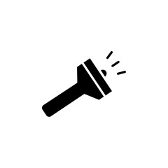 Flashlight icon black and white vector sign
